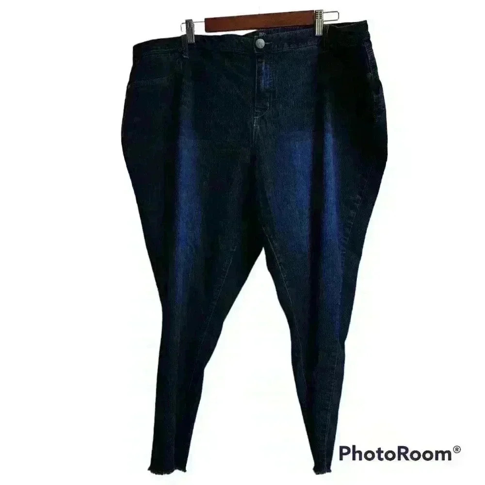 P2005 1822 denim raw hem dark wash  plus size 24w - Picture 5 of 12